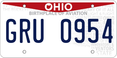 OH license plate GRU0954