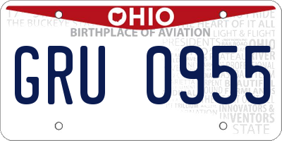OH license plate GRU0955