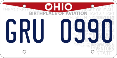 OH license plate GRU0990