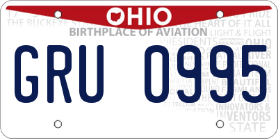OH license plate GRU0995