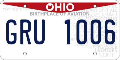 OH license plate GRU1006