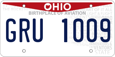 OH license plate GRU1009