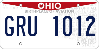 OH license plate GRU1012