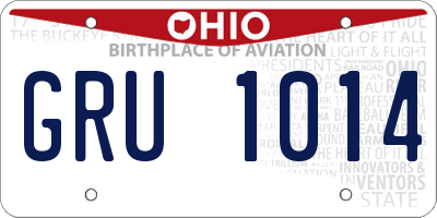 OH license plate GRU1014