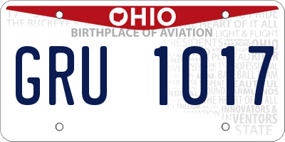 OH license plate GRU1017