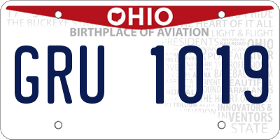 OH license plate GRU1019