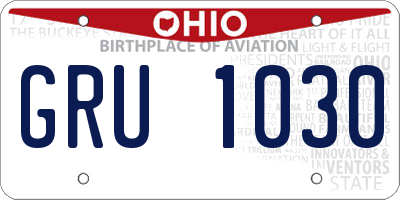 OH license plate GRU1030
