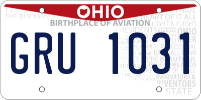 OH license plate GRU1031