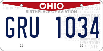 OH license plate GRU1034