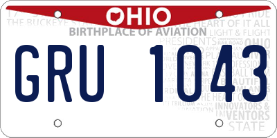 OH license plate GRU1043