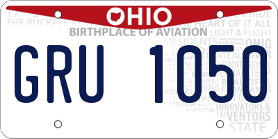 OH license plate GRU1050