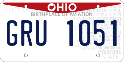 OH license plate GRU1051