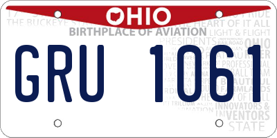 OH license plate GRU1061