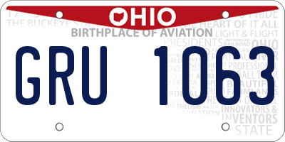 OH license plate GRU1063