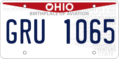 OH license plate GRU1065