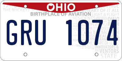 OH license plate GRU1074