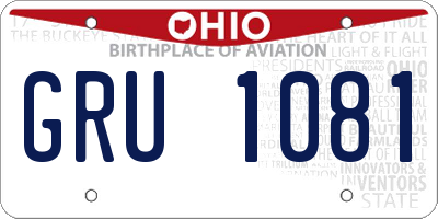 OH license plate GRU1081