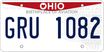 OH license plate GRU1082