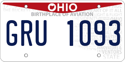 OH license plate GRU1093