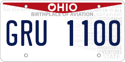 OH license plate GRU1100