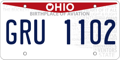 OH license plate GRU1102