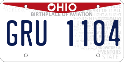 OH license plate GRU1104