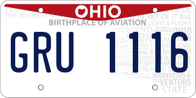 OH license plate GRU1116