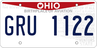 OH license plate GRU1122