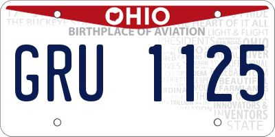 OH license plate GRU1125