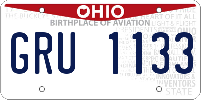 OH license plate GRU1133