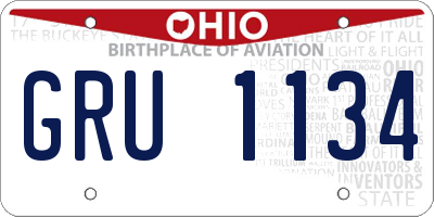 OH license plate GRU1134