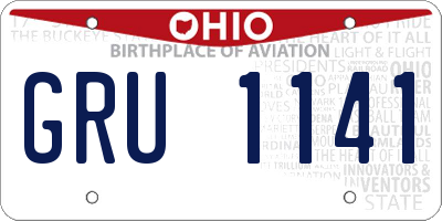 OH license plate GRU1141