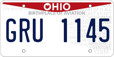 OH license plate GRU1145