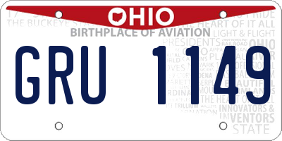 OH license plate GRU1149