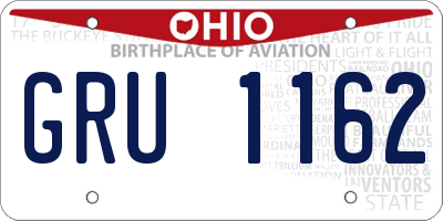 OH license plate GRU1162