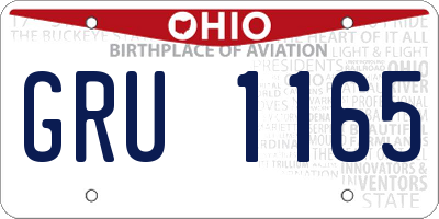 OH license plate GRU1165