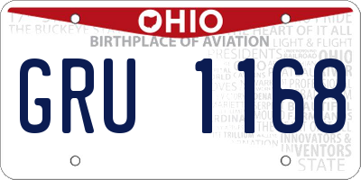 OH license plate GRU1168
