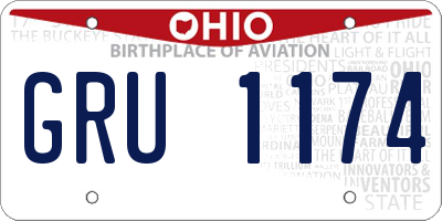 OH license plate GRU1174