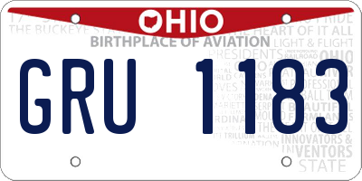 OH license plate GRU1183