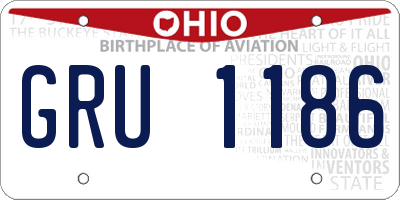 OH license plate GRU1186