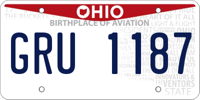 OH license plate GRU1187