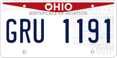 OH license plate GRU1191