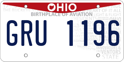 OH license plate GRU1196