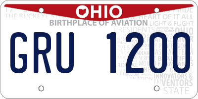 OH license plate GRU1200