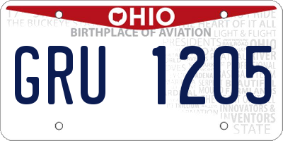 OH license plate GRU1205