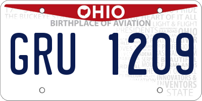 OH license plate GRU1209
