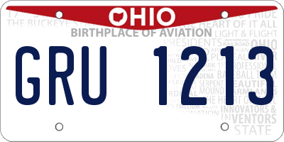 OH license plate GRU1213