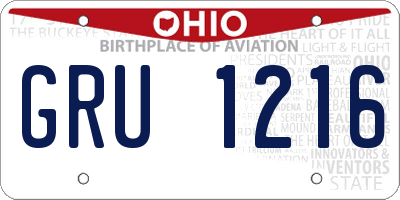 OH license plate GRU1216