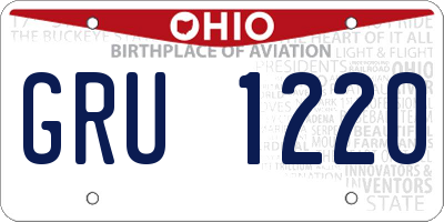 OH license plate GRU1220