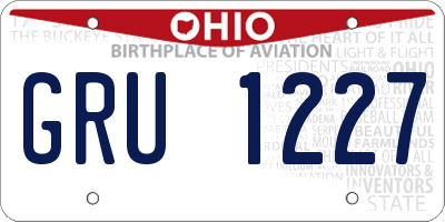 OH license plate GRU1227